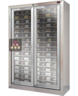 Vitrine encastrable traversante sur-mesure de conservation ou de service du vin ELLEMME