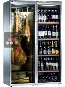 Combiné d'une cave à vin multi-température et d'une cave à charcuterie mono-température CALICE