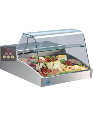 Comptoir réfrigéré vitré à poser pour fromages, charcuteries, viandes ou produits frais - Vitrage bombé TECNOX