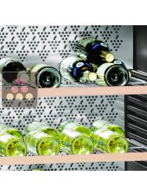 Lot de 2 Clayettes en acier chromé / empreinte avec rebord bois pour Gamme Vinothek LIEBHERR