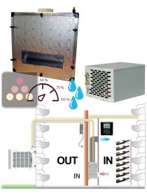 Climatiseur de cave 2200W à évaporateur gainable, avec fonction chauffage et humidificateur - Gainage vertical FRIAX