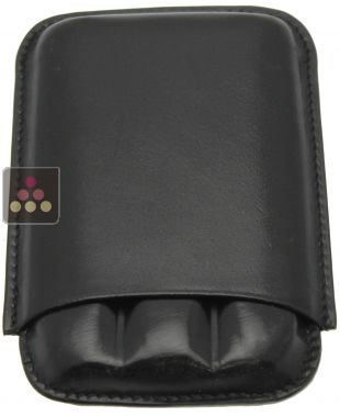 Étui en cuir noir pour 3 cigares Ma Cave à Cigares