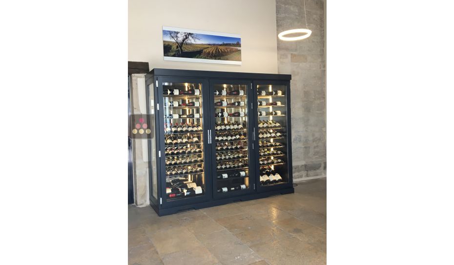 Vitrine à vin climatisée sur mesure 1 température - vitrage côté gauche