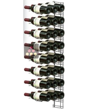 Support mural noir pour 24 bouteilles de 75cl - Bouteilles horizontales VISIORACK