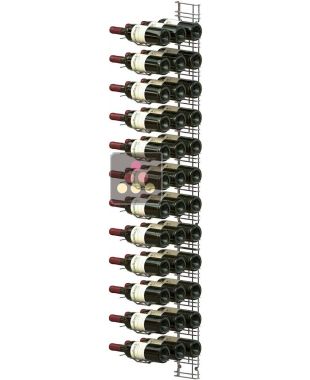 Support mural noir pour 36 bouteilles de 75cl - Bouteilles horizontales VISIORACK
