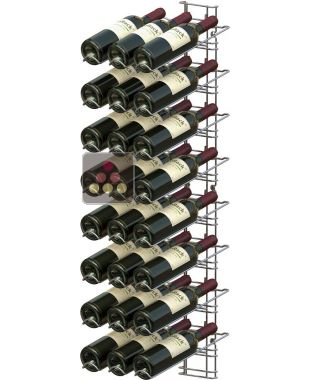 Support mural noir pour 24 bouteilles de 75cl - Bouteilles inclinées VISIORACK