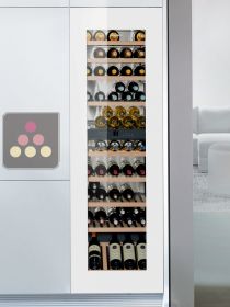 Cave à vin multi-usages de conservation et de service des vins encastrable a porte en verre blanche LIEBHERR