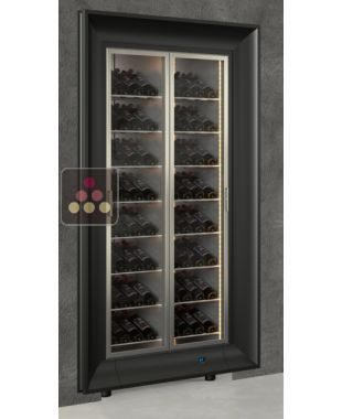 Vitrine à vin encastrable multi-températures - Usage pro - Bouteilles inclinées - Cadre incurvé CALICE DESIGN