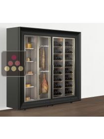 Combiné d'une cave à vin multi-usages et d'une cave à fromages/charcuteries, en pose libre CALICE DESIGN