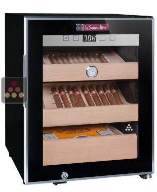 Cave à cigares réfrigérée mono-température avec hygrométrie ajustable La SOMMELIERE