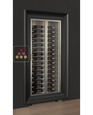 Vitrine à vin encastrable multi-températures - Usage pro - Bouteilles horizontales - Cadre incurvé CALICE DESIGN