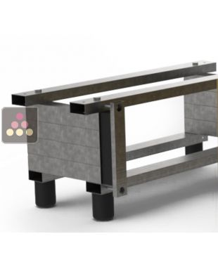 Socle en aluminium pour installation surélevée de cave faible profondeur - P350mm - Pose libre ou encastrable CALICE DESIGN