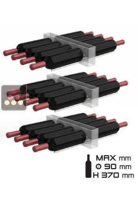 Lot de 3 supports en aluminium 8 tiges pour 8 bouteilles horizontales