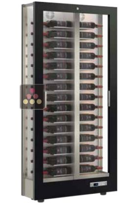Vitrine à vin multi-températures - Usage pro - P36cm - 3 côtés vitrés - Sans habillage
