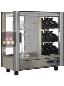 Vitrine réfrigérée modulaire de service ou de conservation des vins - 3 faces vitrées CALICE DESIGN