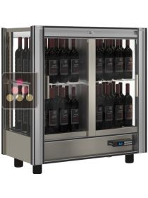 Vitrine réfrigérée modulaire de service ou de conservation des vins - 4 faces vitrées CALICE DESIGN