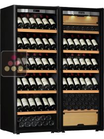 Combiné d'une cave à vin mono-température et d'une cave multi-usages 3 températures TRANSTHERM