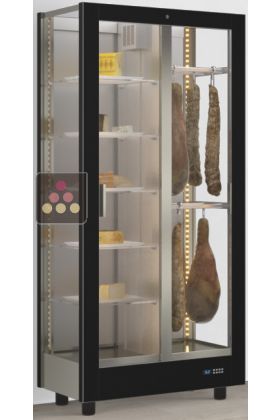 Vitrine réfrigérée de présentation pour charcuteries et fromages - 3 côtés vitrés - Habillage magnétique interchangeable