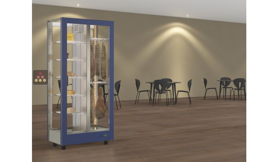 Vitrine réfrigérée de présentation pour charcuteries et fromages - Usage pro - 4 côtés vitrés - Habillage magnétique interchangeable