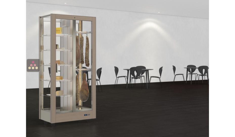 Vitrine réfrigérée de présentation pour charcuteries et fromages - Usage pro - 4 côtés vitrés - Habillage magnétique interchangeable