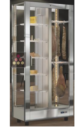 Vitrine réfrigérée de présentation pour charcuteries et fromages - Usage pro - 4 côtés vitrés - Habillage magnétique interchangeable