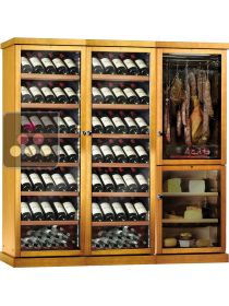 Combiné de 2 caves à vin mono-température, d'une cave à fromages et d'une cave à charcuteries CALICE