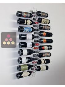 Support mural en plexiglas transparent pour 14 bouteilles de Champagne horizontales SOBRIO