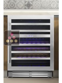 Cave à vin 2 températures de service et de conservation encastrable sous plan - Porte de 78cm LE CHAI