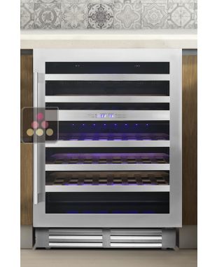 Cave à vin 2 températures de service et de conservation encastrable sous plan - Porte de 78cm LE CHAI
