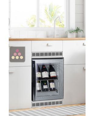 Mini-cave à vin 100% silencieuse pour 8 bouteilles encastrable à porte incolore WINEBAR