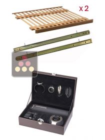 Lot de 2 clayettes coulissantes + Coffret du sommelier 6 accessoires CLIMADIFF