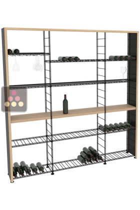 Meuble de rangement en lamellé-collé de hêtre et acier