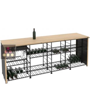 Comptoir de dégustation en Chêne massif avec casiers de rangement intégrés ARCHITECTURE INTERIEURE DU VIN