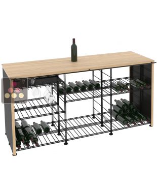 Comptoir de dégustation en Hêtre avec modules de rangement intégrés ARCHITECTURE INTERIEURE DU VIN