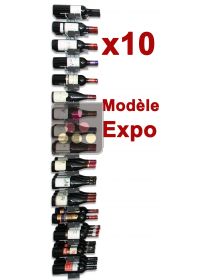 10 Supports muraux de 48 bouteilles de 75cl en position horizontale - Modèle Expo VISIORACK