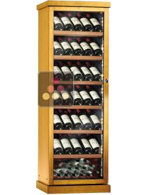 Cave à vin multi-températures service et conservation - Habillage bois - Présentation inclinée CALICE