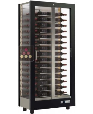 Vitrine à vin multi-températures - Usage pro - 3 côtés vitrés - Bouteilles horizontales - Habillage magnétique interchangeable CALICE DESIGN