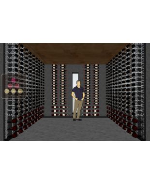 Supports muraux de présentation des vins en fil d'acier pour 1056 bouteilles et 132 magnums VISIORACK