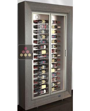 Vitrine à vin multi-températures - Usage pro - P36cm - Pose libre - Bouteilles horizontales CALICE DESIGN