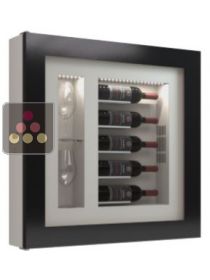 Cadre à vin Design et Silencieux mono-température pour 5 bouteilles et 2 verres CALICE DESIGN