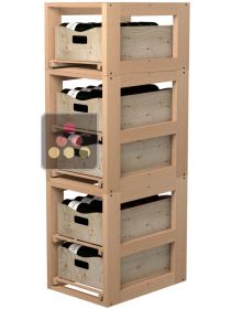 Meuble de rangement en bois spécifique pour 5 caisses bois grand format ou 10 caisses bois hauteur 12cm VISIORACK