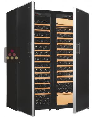 Combiné d'une cave à vin Mono-Température de vieillissement et de conservation et d'une cave multi-usages - Clayettes coulissantes ARTEVINO