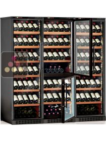 Combiné encastrable de 3 caves à vin 4 températures de service ou de conservation CALICE