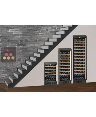 Combiné de 3 caves à vin encastrables sous escalier de vieillissement et de service 2 températures CALICE