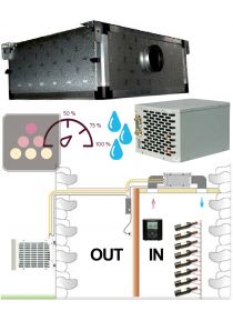 Climatiseur de cave 2200W à évaporateur gainable, avec fonction chauffage et humidificateur - Gainage horizontal FRIAX