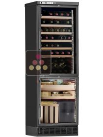Combiné encastrable d'une cave à vin multi-température et d'une cave à cigares à hygrométrie régulée CALICE