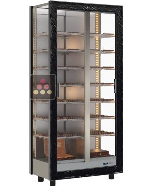 Vitrine réfrigérée de présentation des chocolats - 3 côtés vitrés - Habillage bois CALICE DESIGN