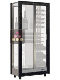 Vitrine à vin multi-températures - Usage pro - 4 côtés vitrés - Habillage magnétique interchangeable - Sans équipement intérieur CALICE DESIGN