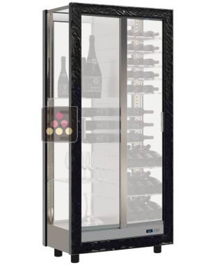 Vitrine à vin multi-températures - Usage pro - 4 côtés vitrés - Habillage magnétique interchangeable - Sans équipement intérieur CALICE DESIGN