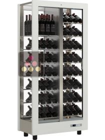 Vitrine à vin réfrigérée de conservation ou de service des vins - 4 faces vitrées - Habillage magnétique interchangeable CALICE DESIGN